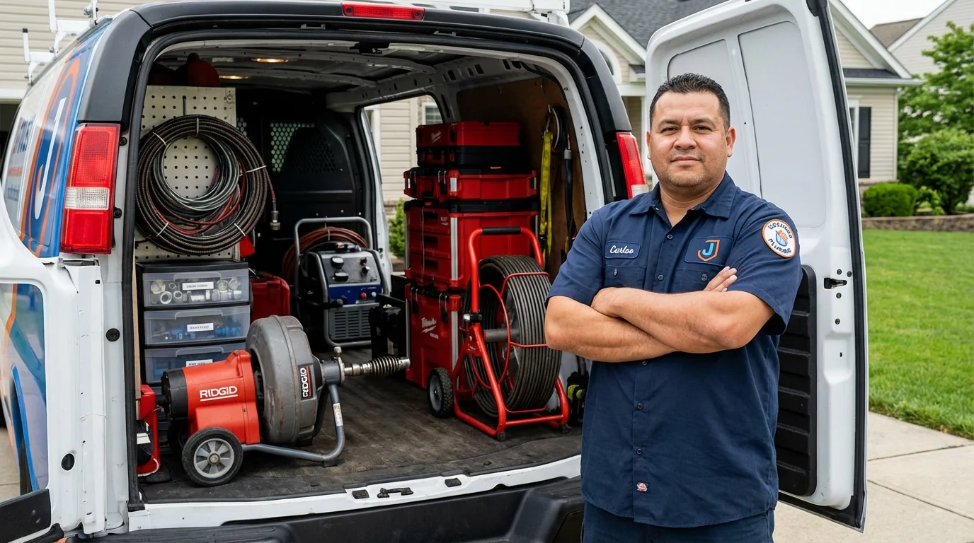 Professional drain cleaning equipment and Johns Plumbing LLC plumber in Temecula