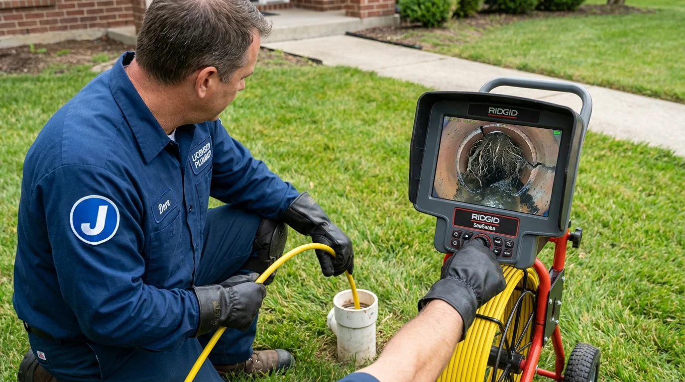 Sewer camera inspection being performed by Johns Plumbing LLC in Temecula